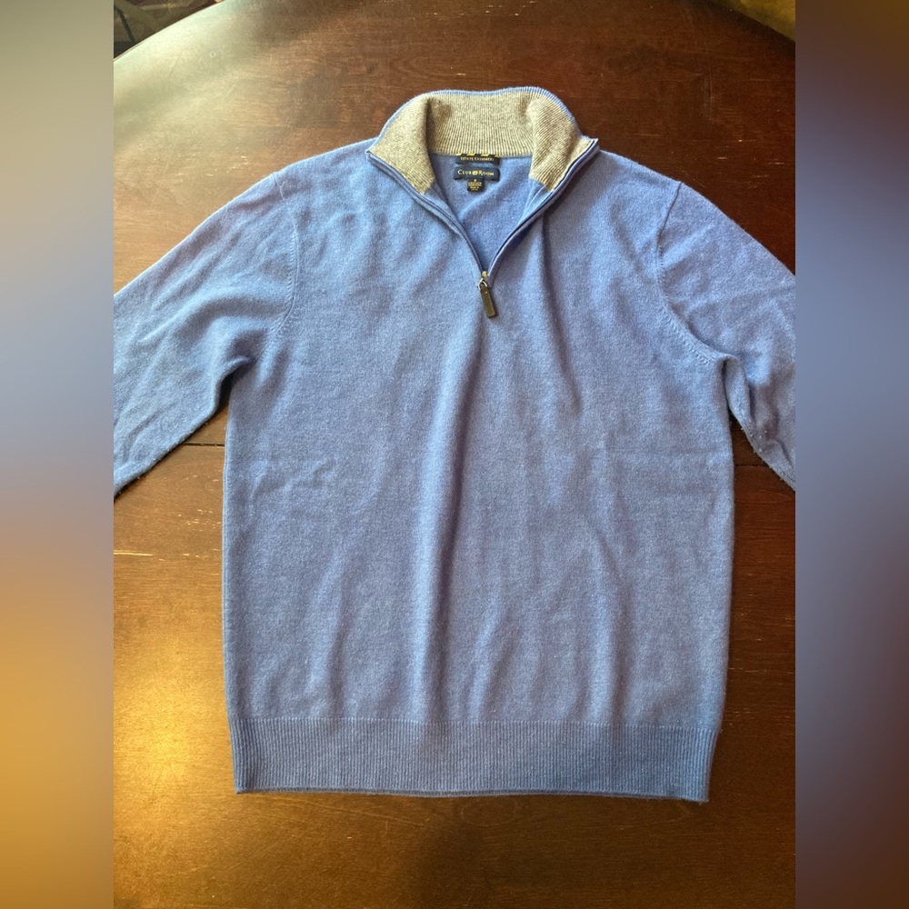 Club Room Estate Cashmere 100% Cashmere Quarter Zip Men’s Sweater Size Small